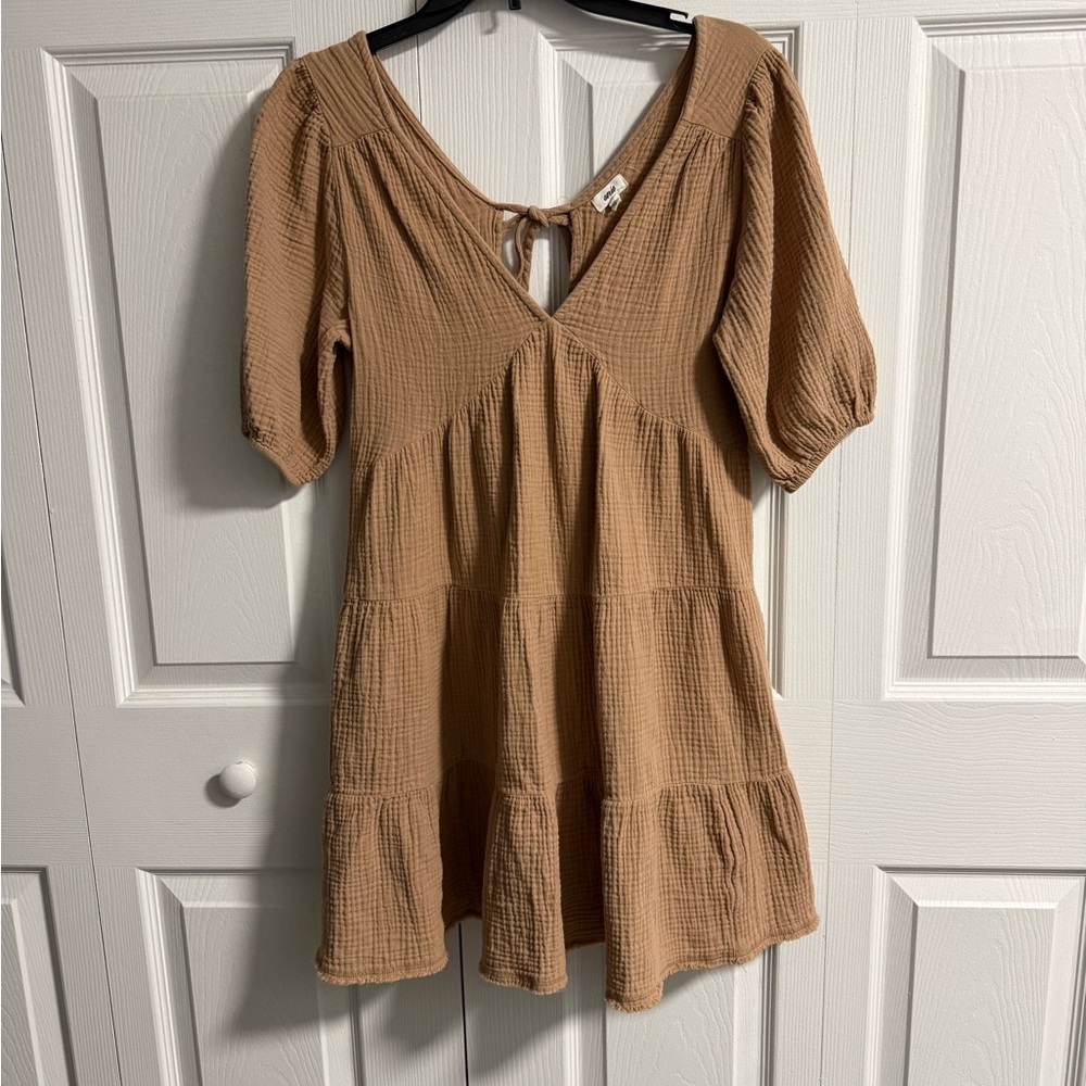 Aerie Pool to Party Mini Dress 100% Cotton Shoulder Tie Size Small
